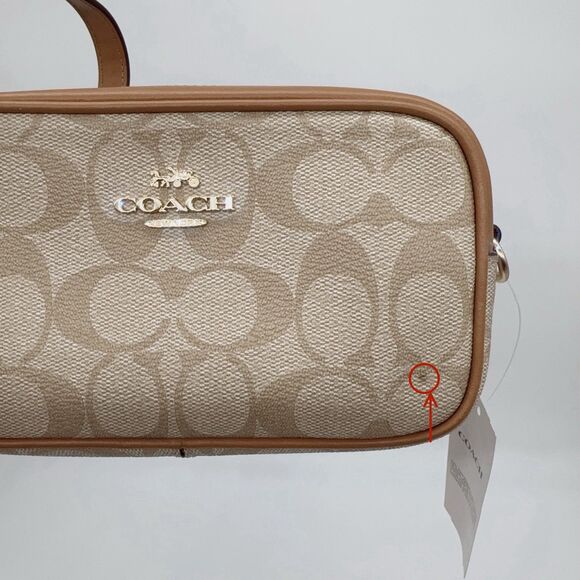 COACH JAMIE Wristlet Light Khaki Signature Canvas Saddle Leather CA718 NWT $178 - Picture 6 of 14